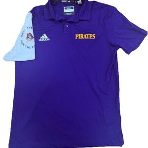 Adidas Team Issued Aeroready East Carolina ECU Pirates Polo Shirt Mens M